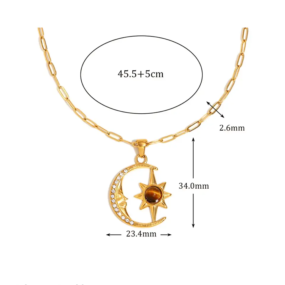 Collar  Luna y Estrella Ámbar 2