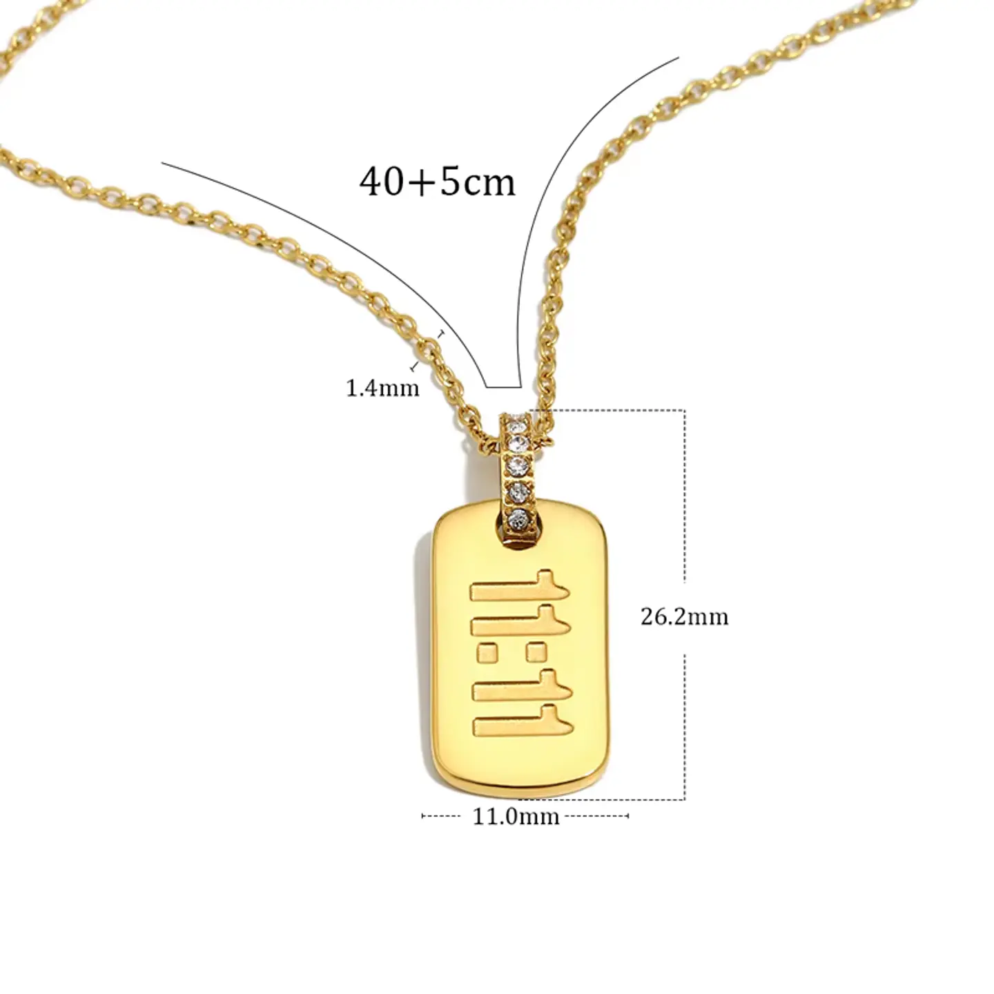 Collar  Amuleto Oriental Dorado 11:11 2