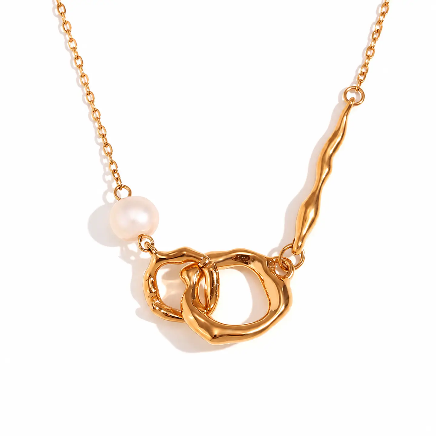 Collar Perla y Eslabones Orgánicos 1