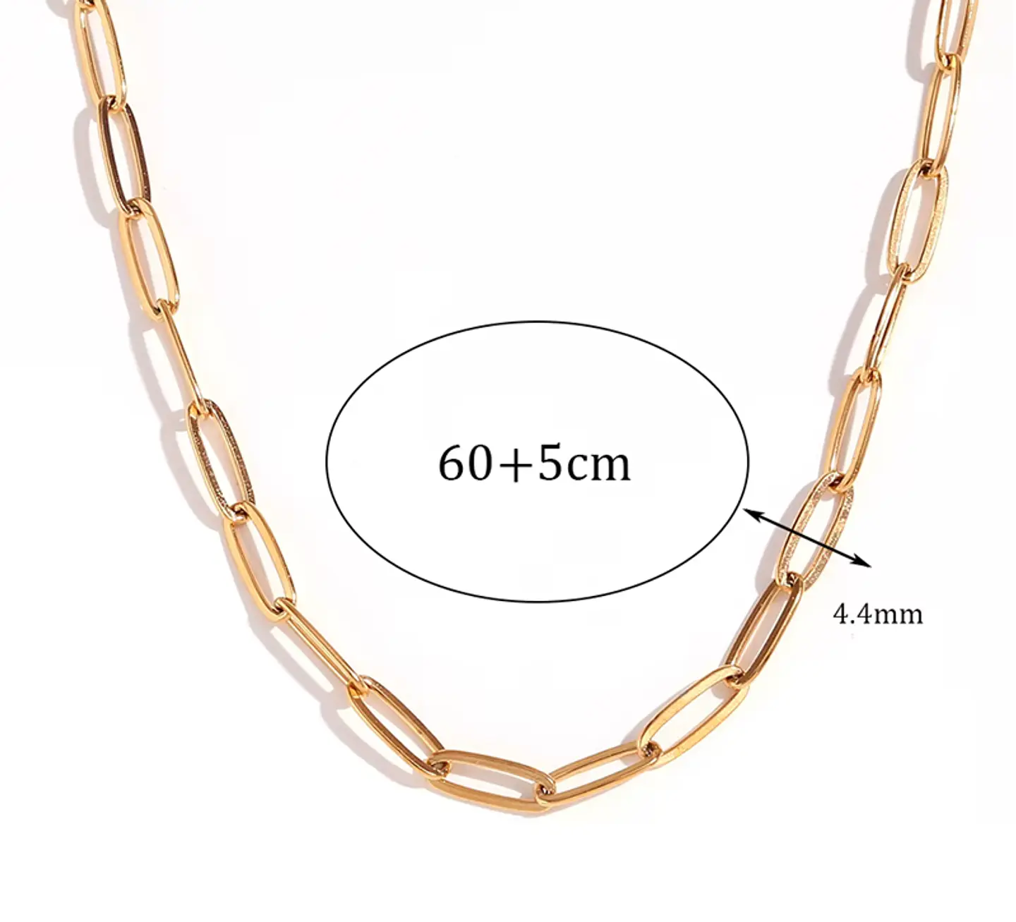Collar Cadena PaperClip Dorada 60 cm 2