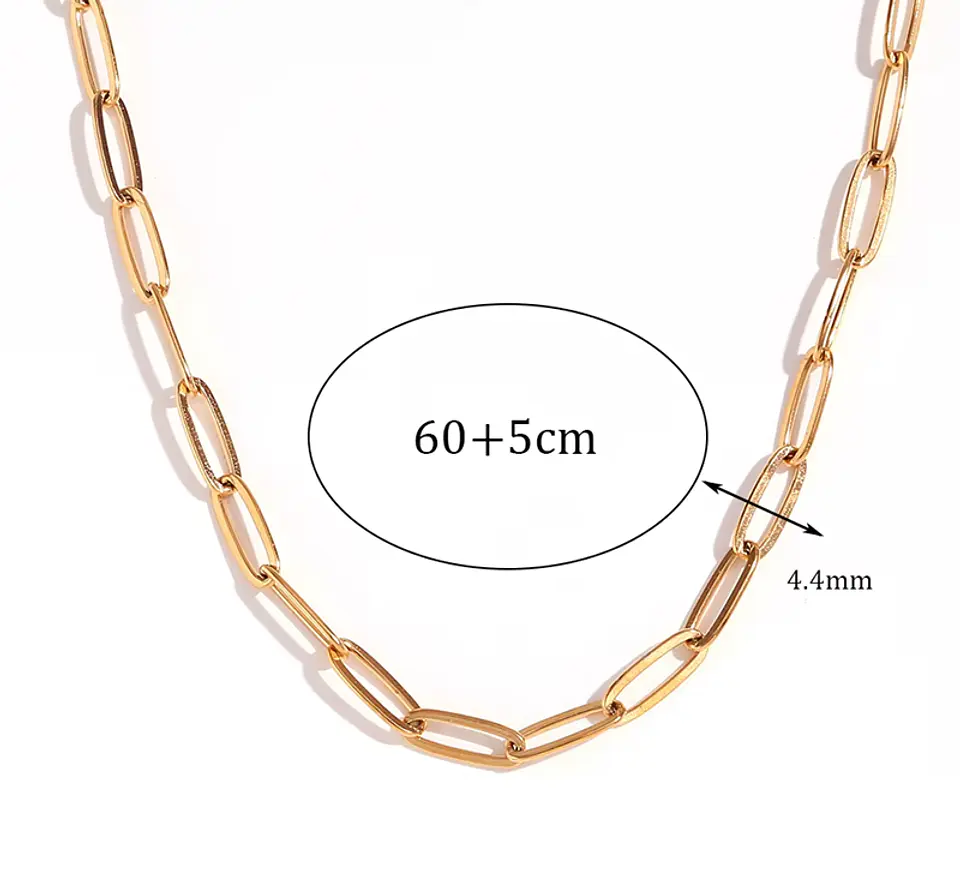 Collar Cadena PaperClip Dorada 60 cm 2