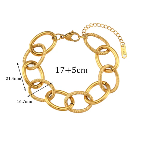 Pulsera Eslabones Maxi Dorados