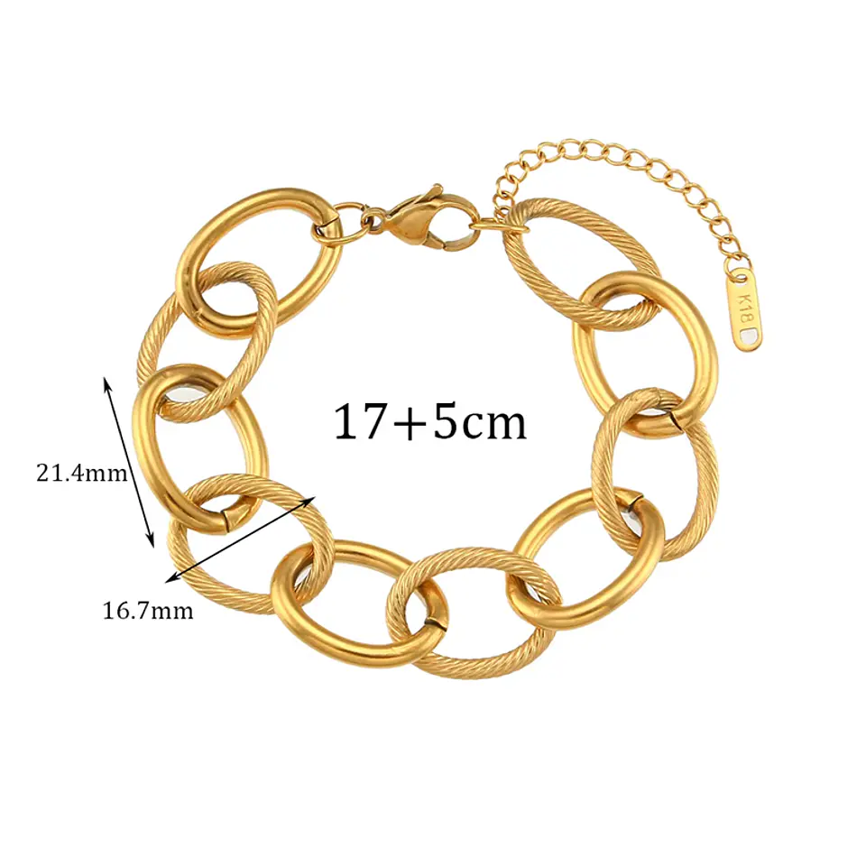 Pulsera Eslabones Maxi Dorados 1