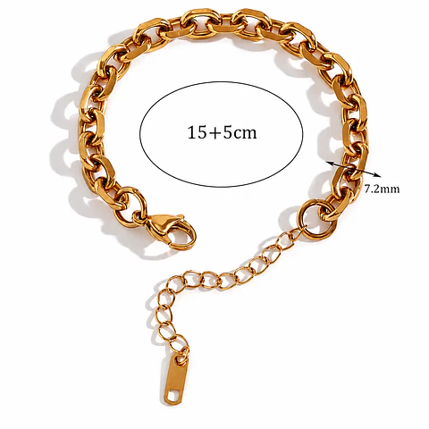 Pulsera Cadena Clásica Dorada