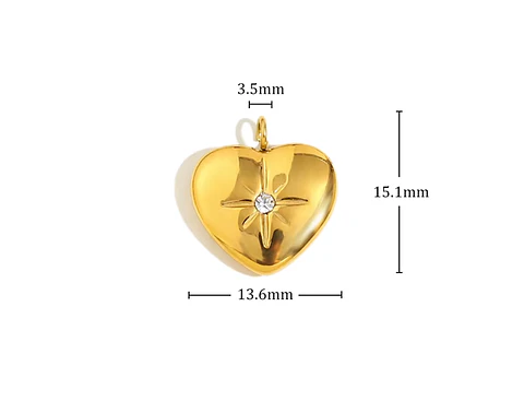 Dije Corazón Dorado Brillante