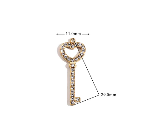 Dije Llave Corazón Cristal