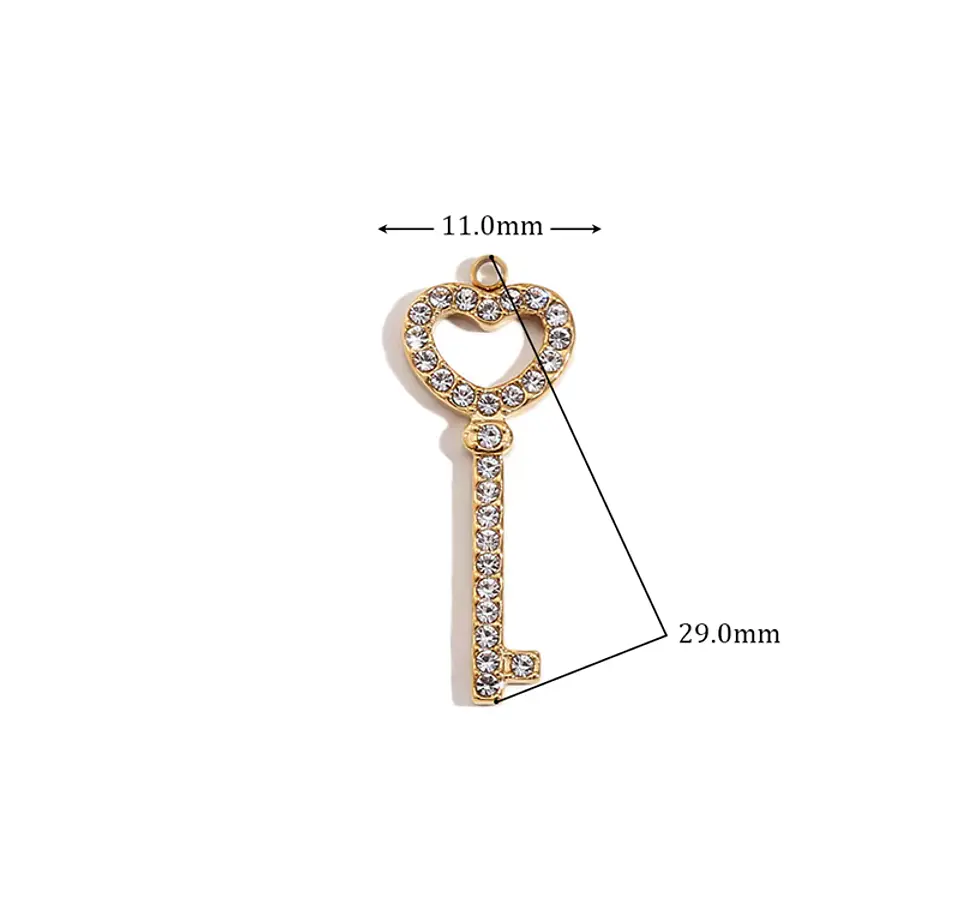 Dije Llave Corazón Cristal 1