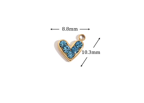 Dije Corazón Azul Cristal