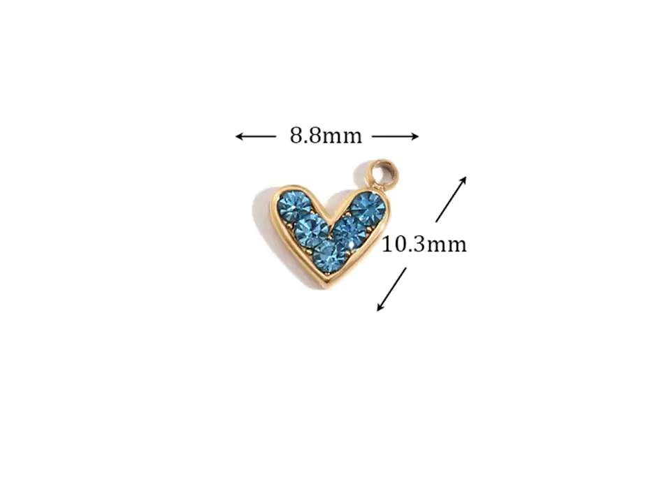 Dije Corazón Azul Cristal 1