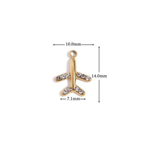 Dije Avión Cristal Dorado