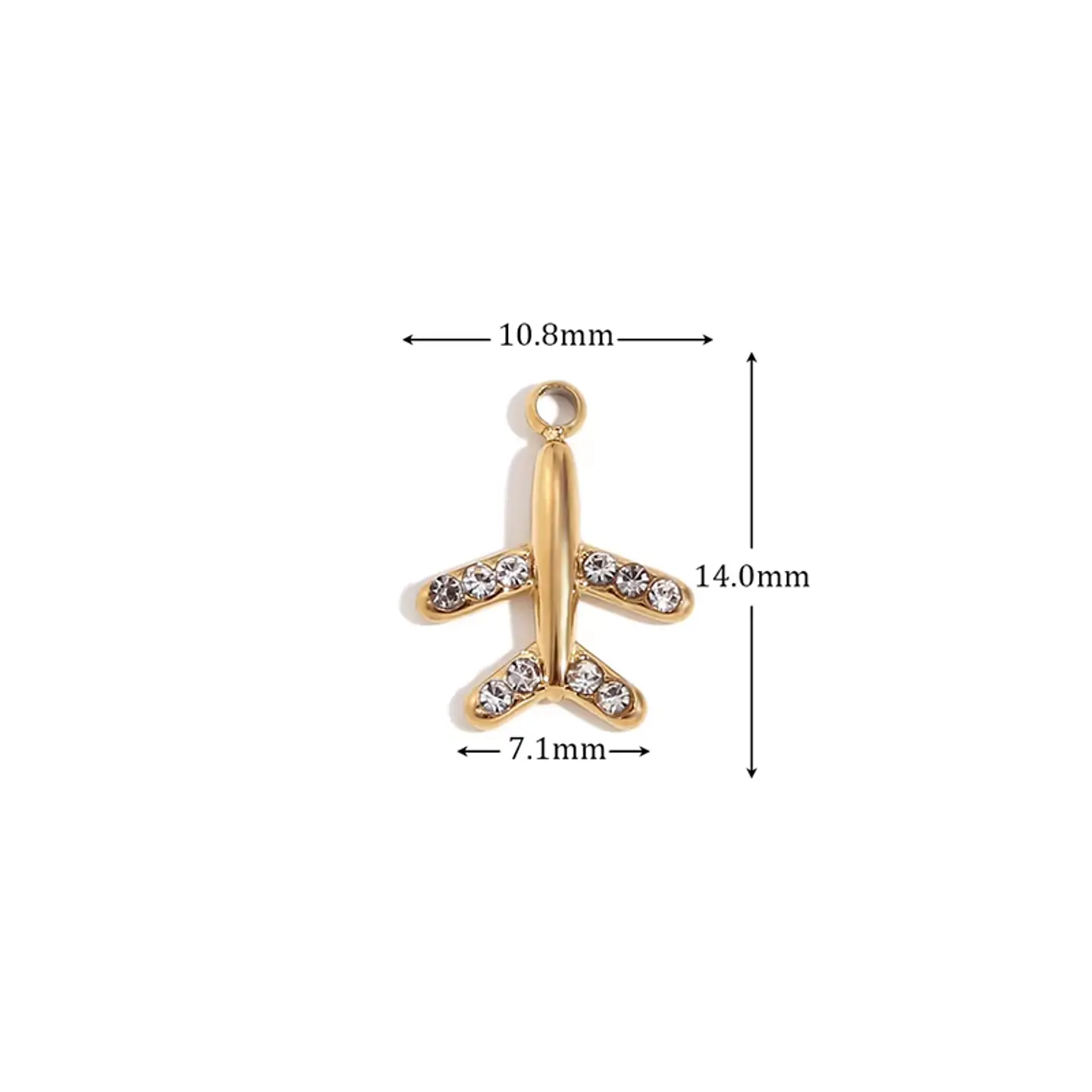 Dije Avión Cristal Dorado 1