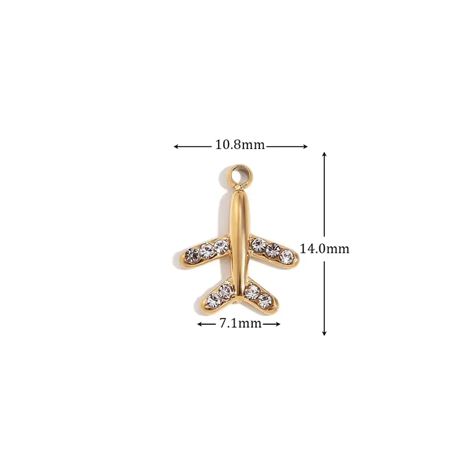 Dije Avión Cristal Dorado 1