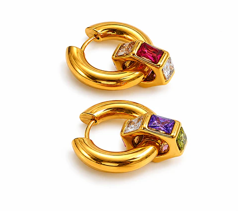 Aros Huggie Circones Multicolor Premium