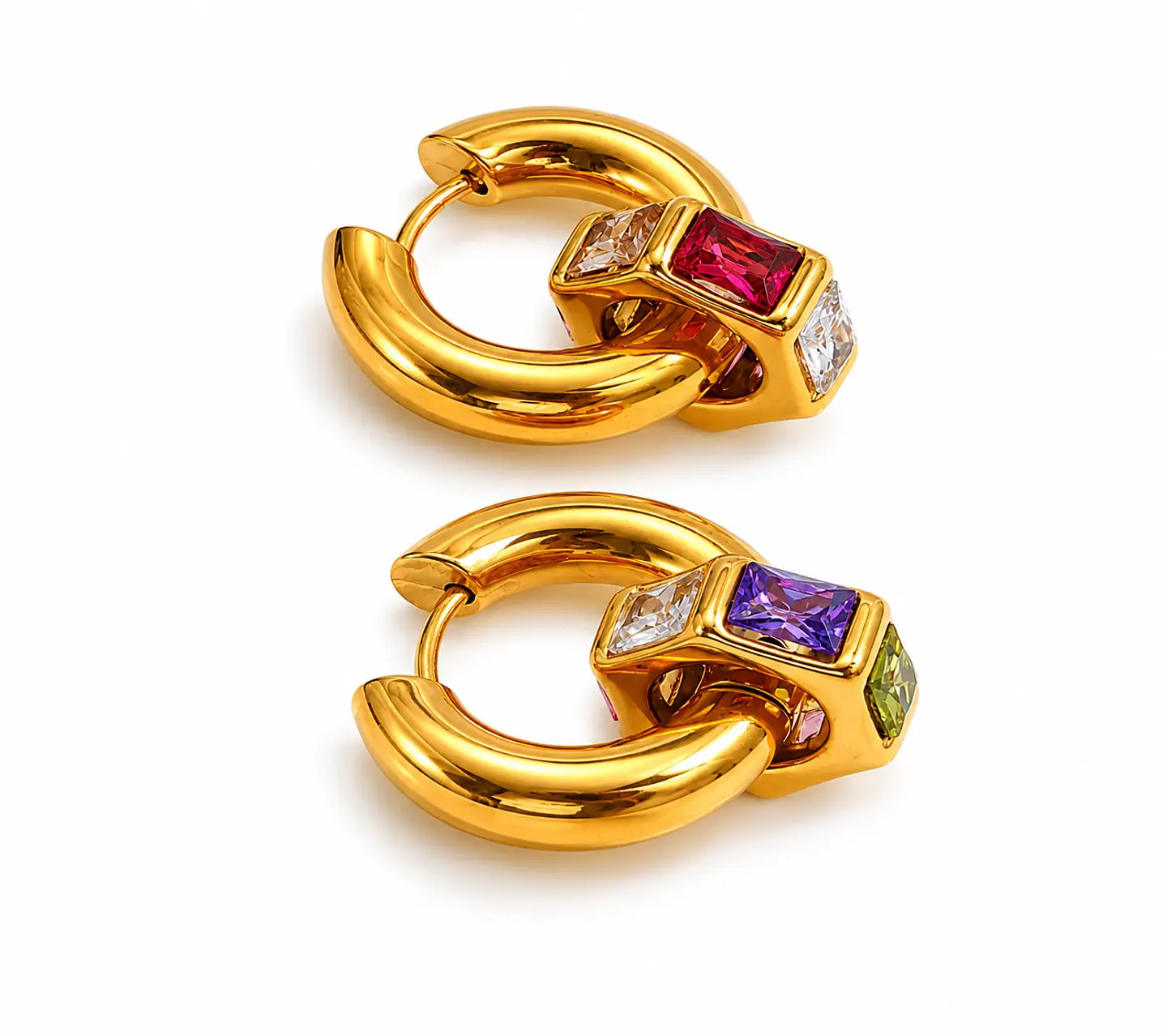 Aros Huggie Circones Multicolor Premium 1