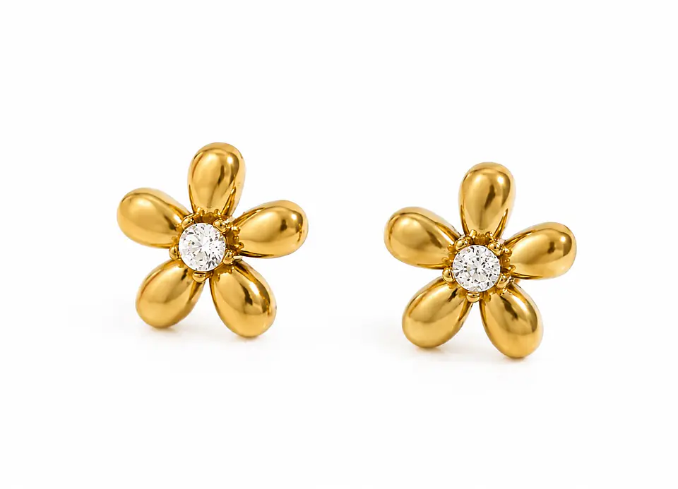 Aros Flor Dorada Premium 1