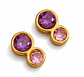 Aros Doble Cristal Amatista y Rosa - Miniatura 1