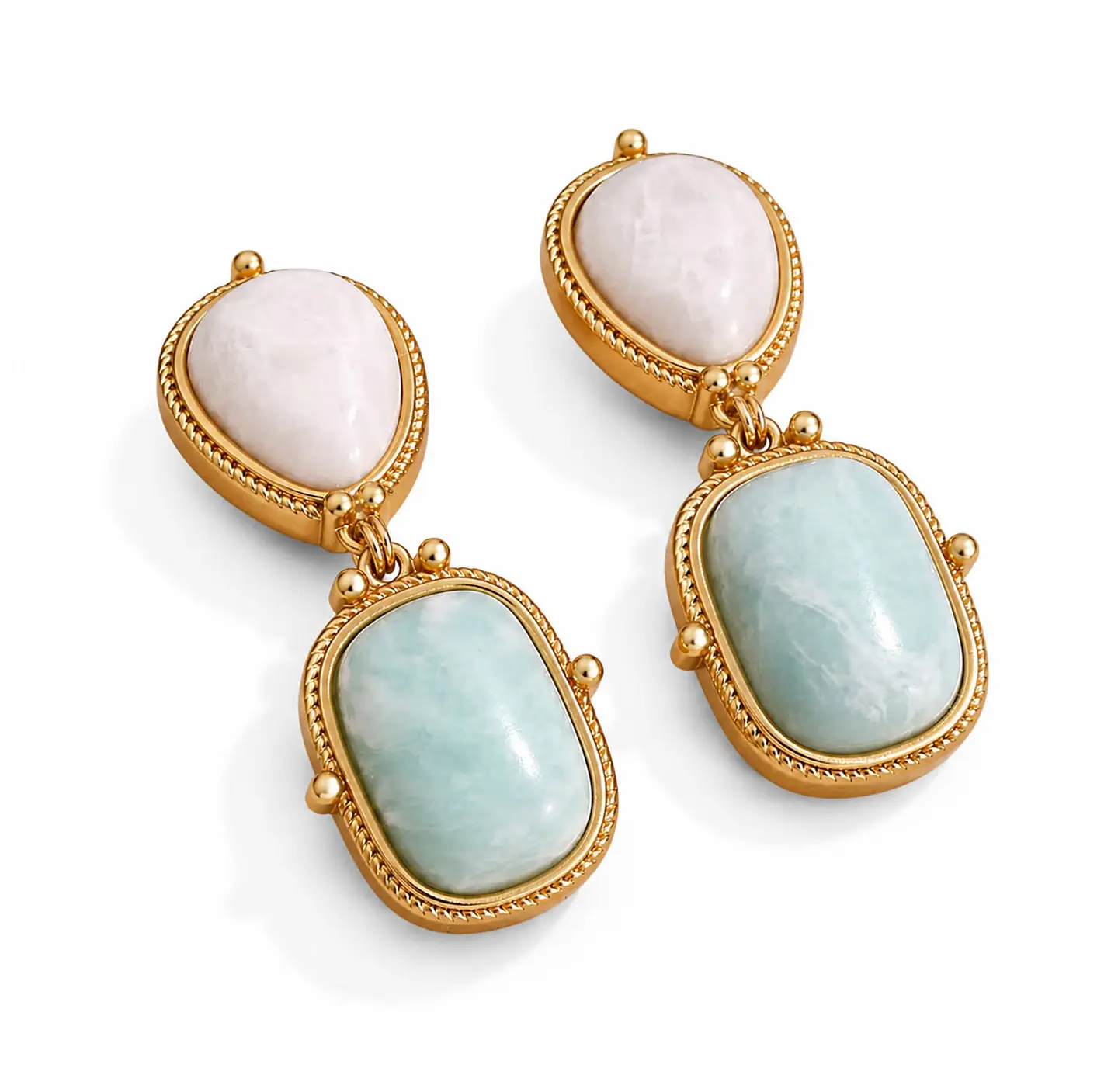 Aros Doble Piedra Aqua 1