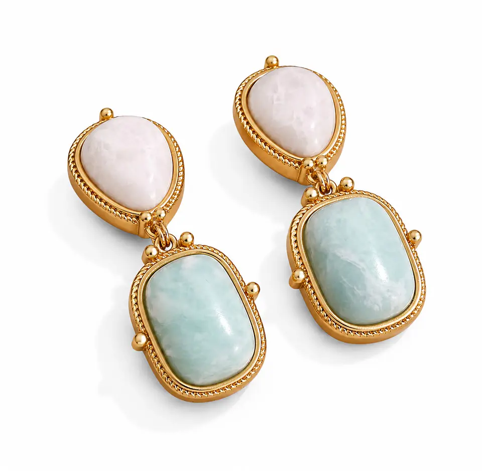 Aros Doble Piedra Aqua 1