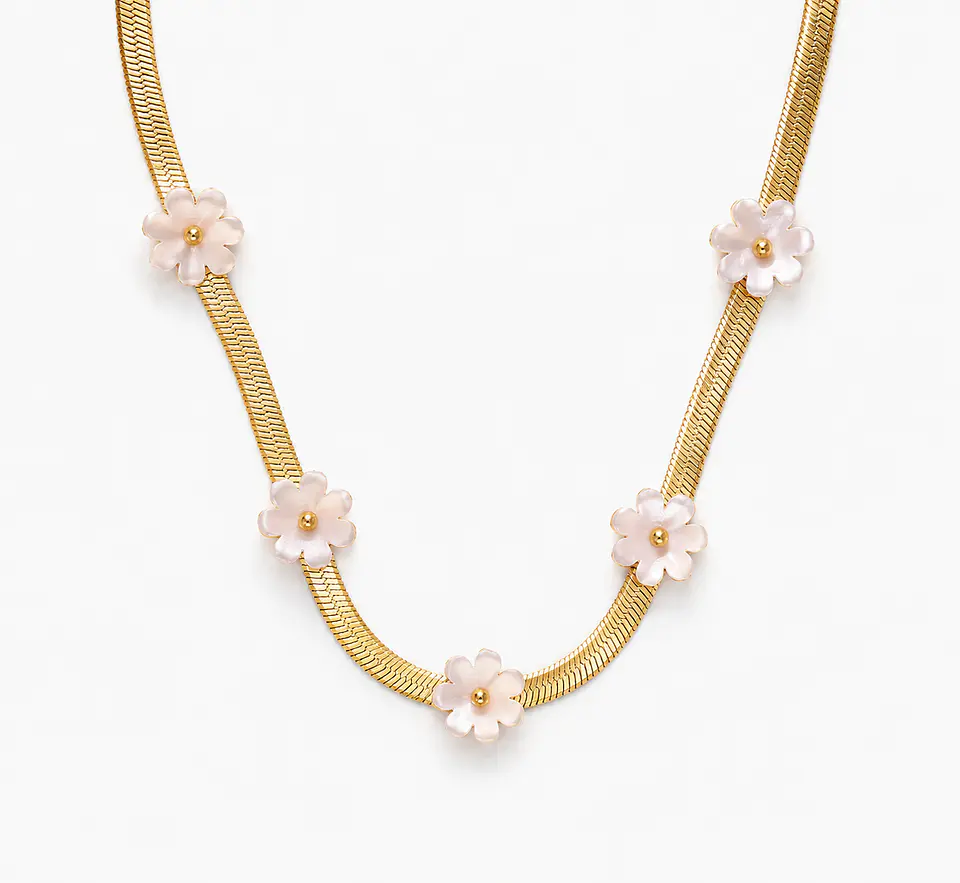 Collar  Flores Nácar 1