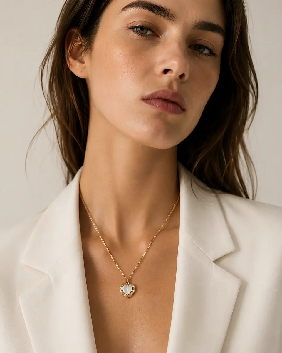Collar  Corazón Nácar 3
