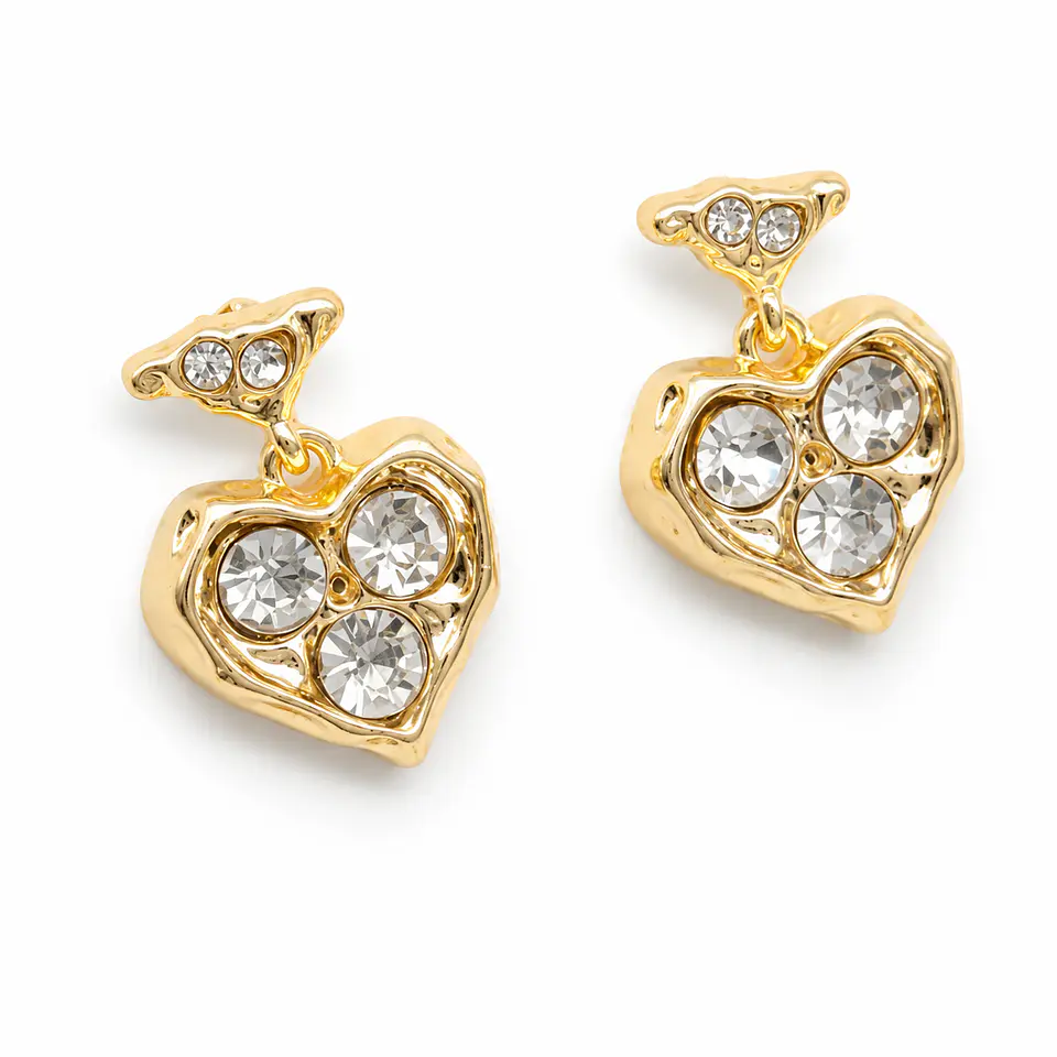 Aros Corazón Triple Circón 1