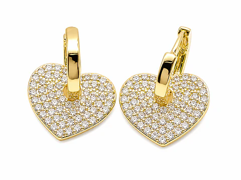 Aros Corazón Pavé Colgante