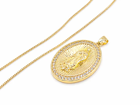 Collar Virgen Milagrosa Oval