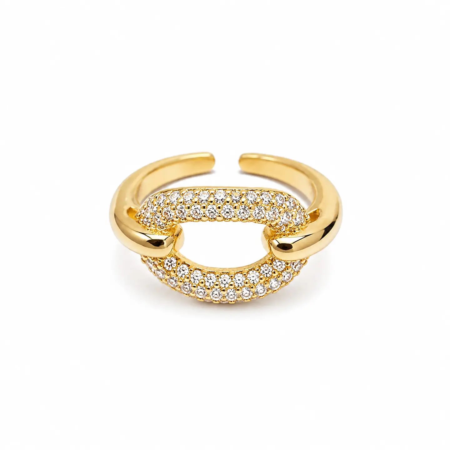 Anillo Eslabón Pavé 1