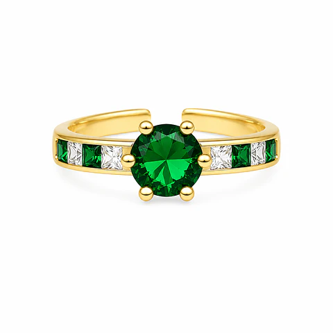 Anillo Solitario Esmeralda