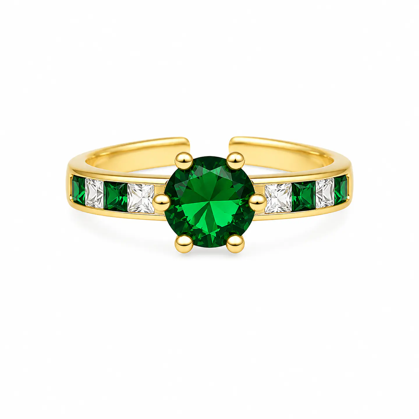 Anillo Solitario Esmeralda 1