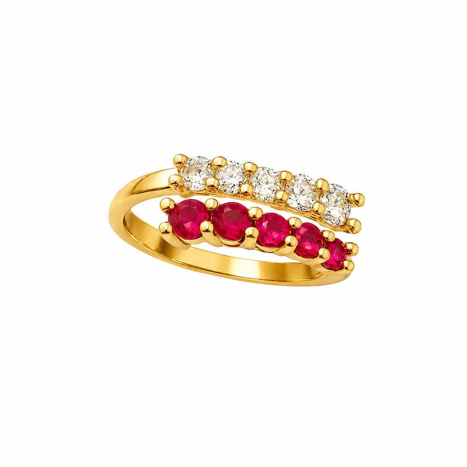 Anillo Doble Cristales 2