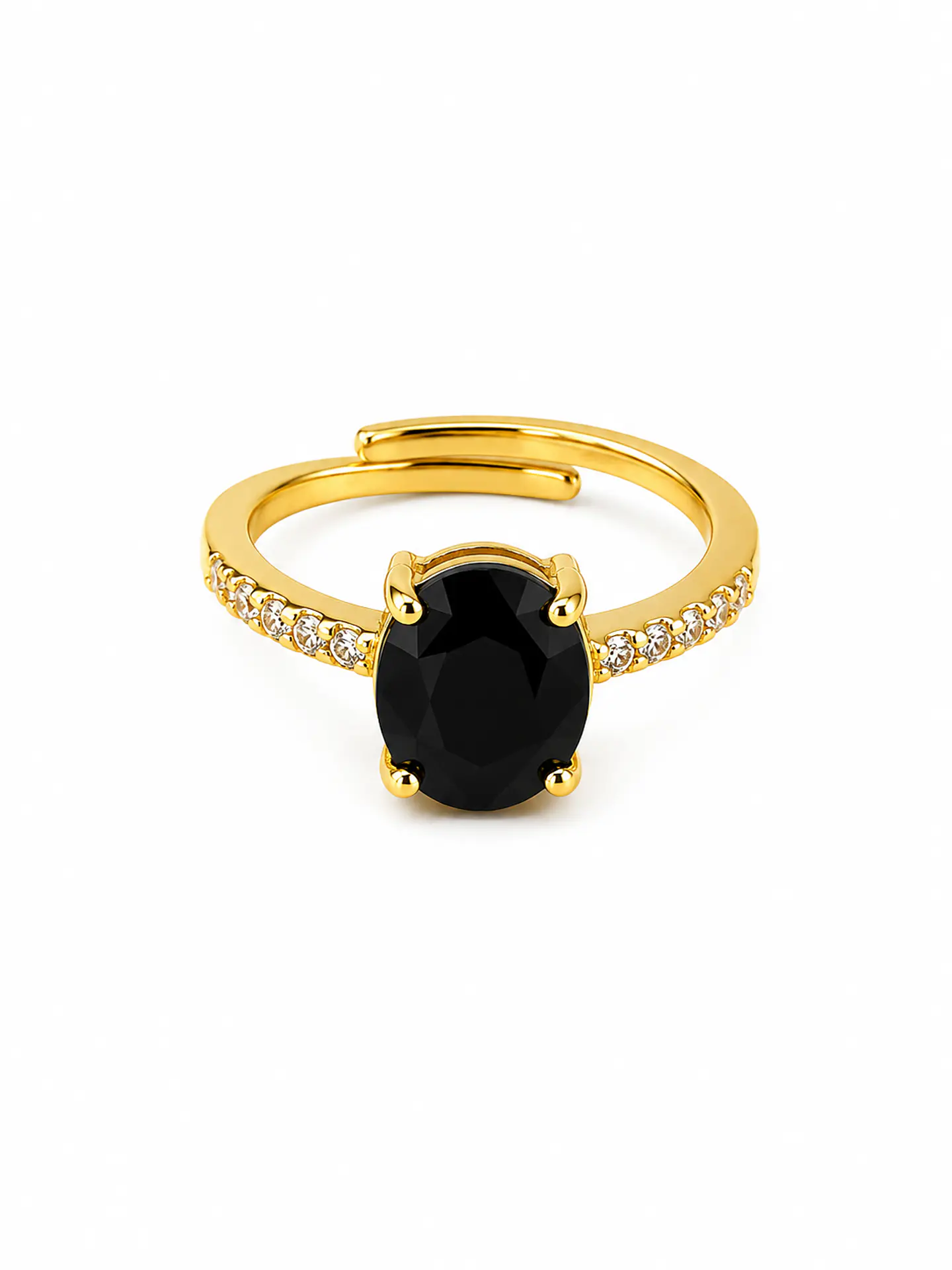 Anillo Solitario Ónix Negro 1