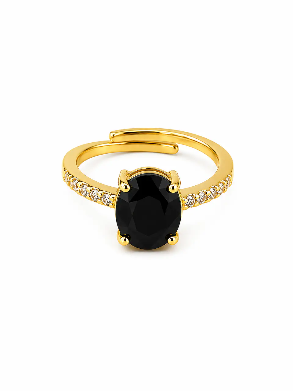 Anillo Solitario Ónix Negro 1