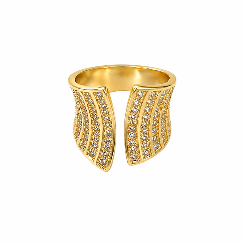 Anillo Ondas Pavé
