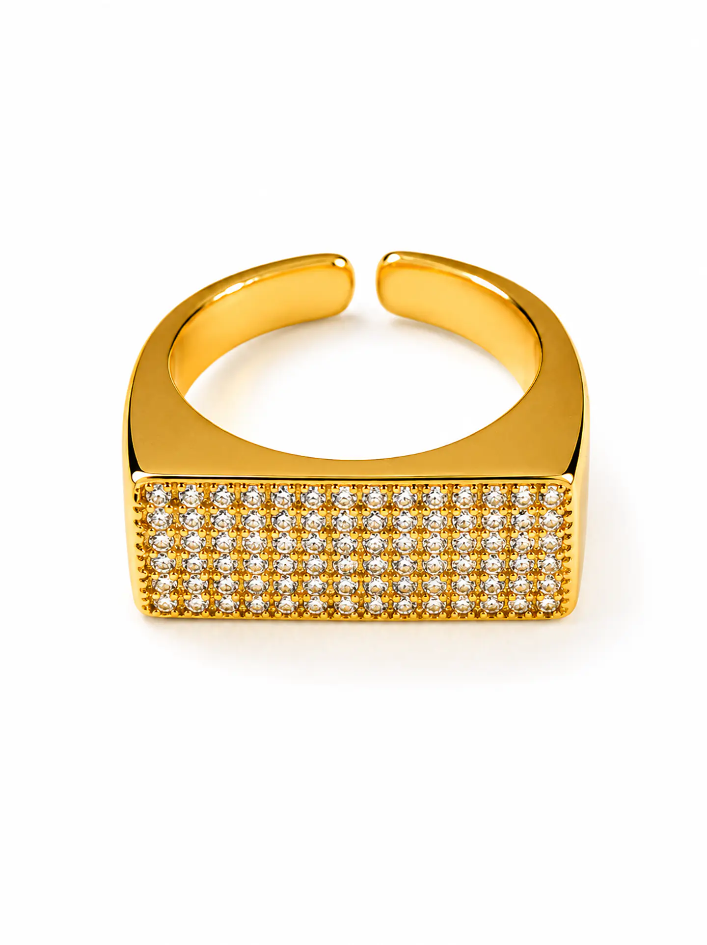 Anillo Rectangular Pavé 1
