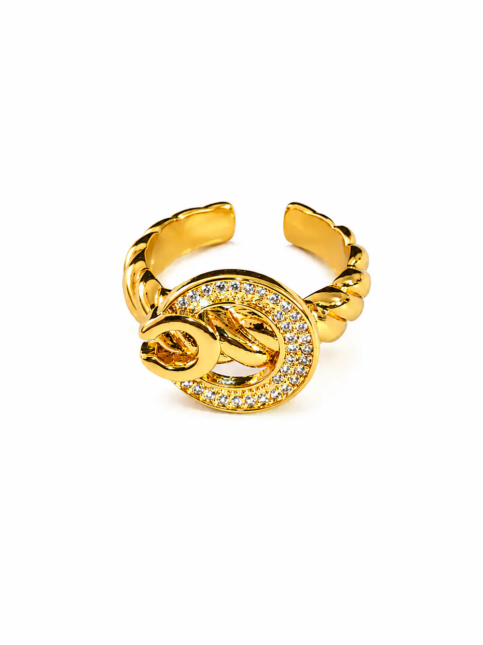 Anillo Cadena Círculo Pavé 1