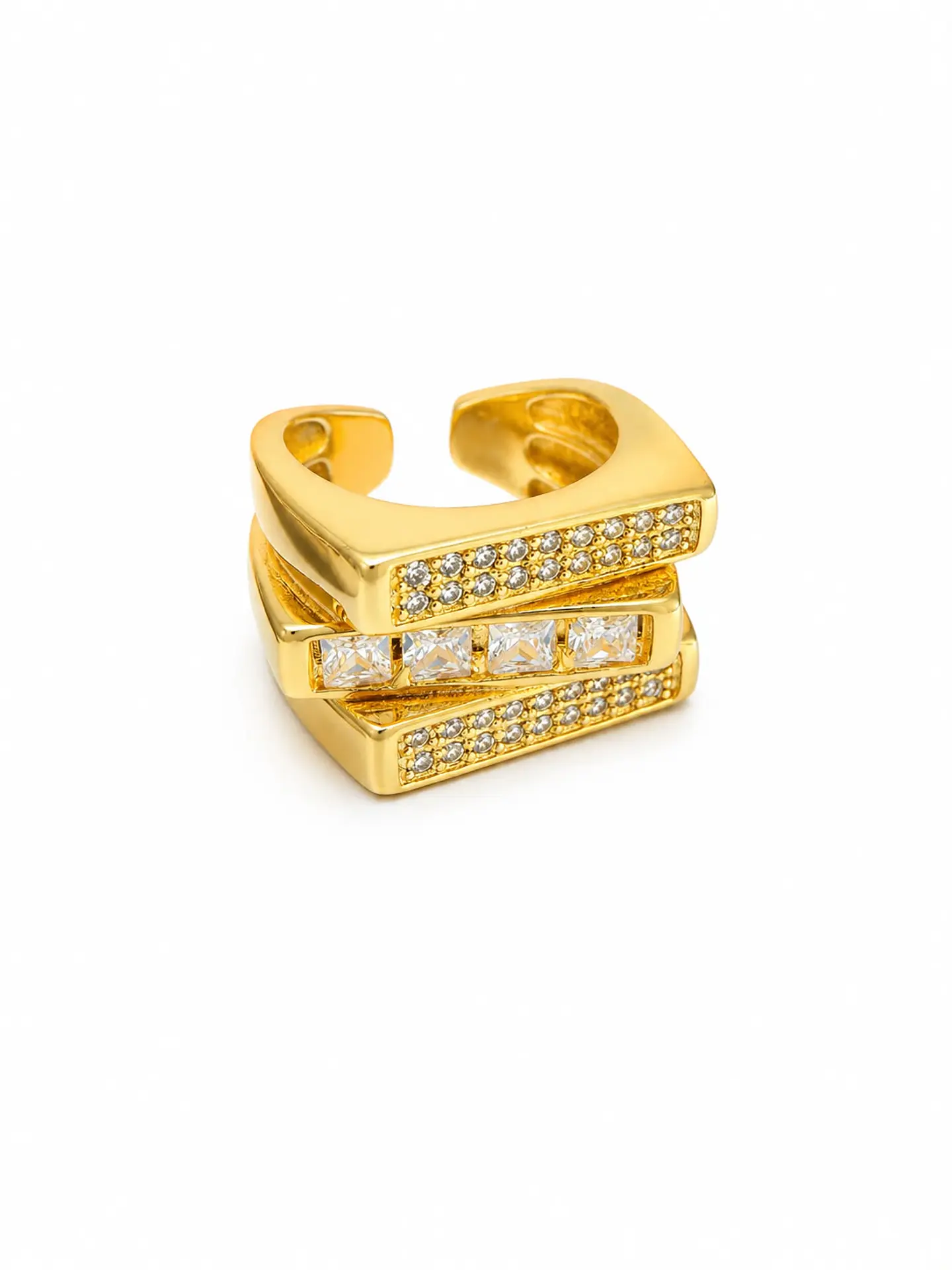 Anillo Triple Línea Baguette 1