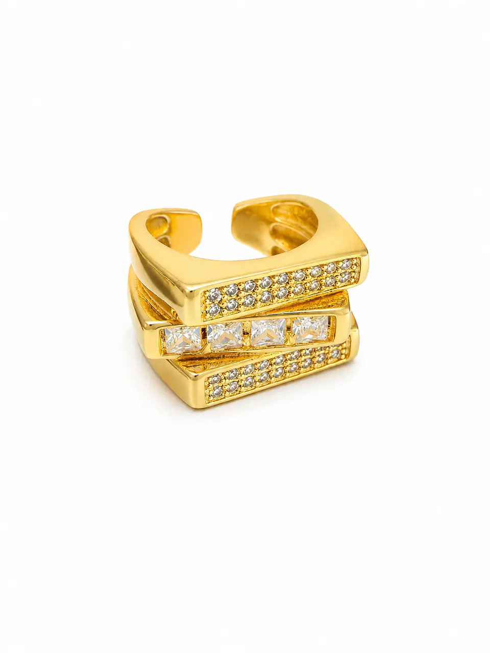 Anillo Triple Línea Baguette 1