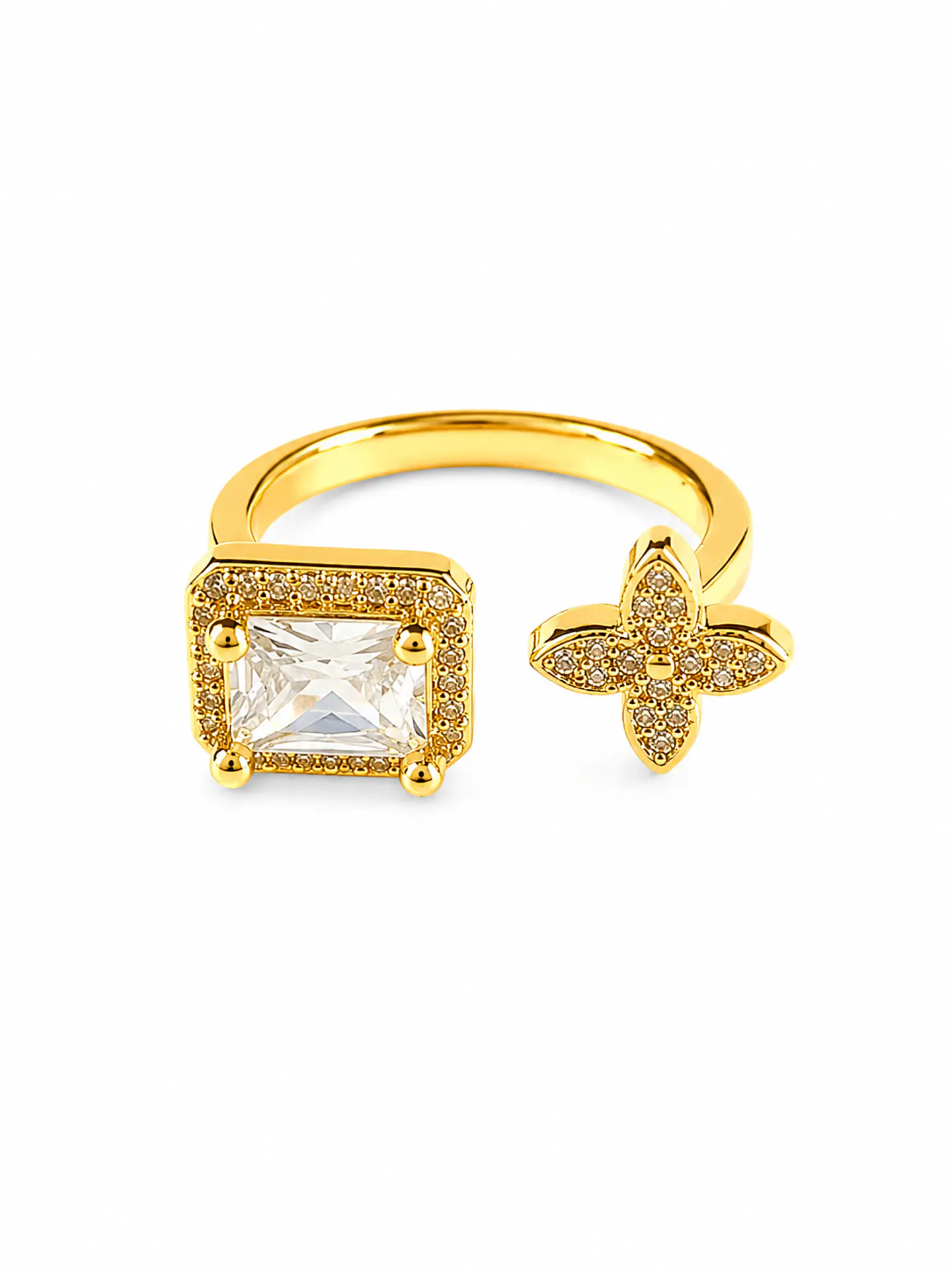 Anillo Flor y Esmeralda 1
