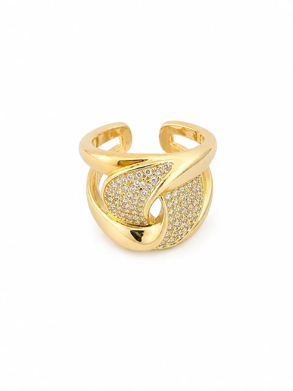 Anillo Doble Curva Pavé 1