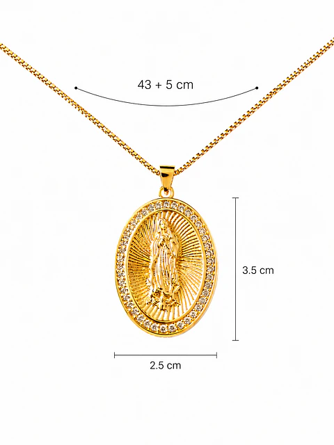 Collar Virgen Milagrosa Oval