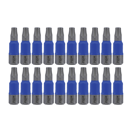 Punta de impacto TerminatorBlue Torx T25 de 1 pulgada, paquete de 20