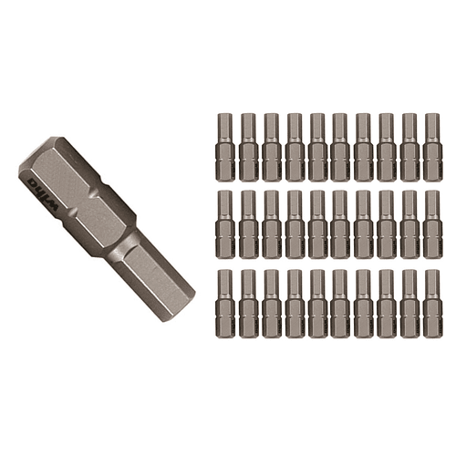 Broca hexagonal para contratista de 9/64" x 25 mm - 30 piezas