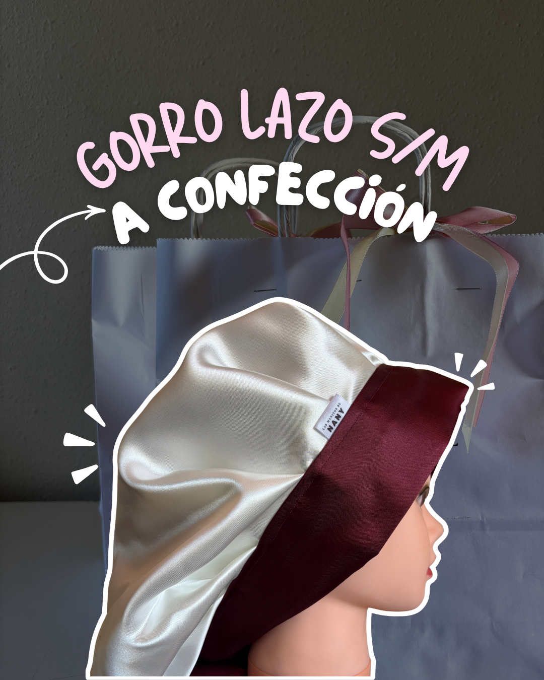 Gorro con lazo s/m - a confeccionar 1