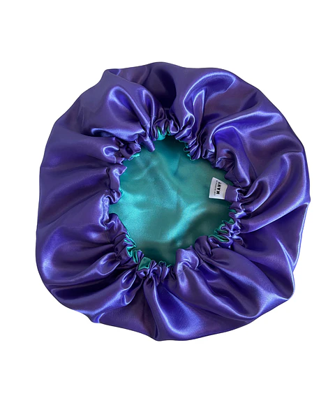 Gorro con elástico S/M morado/esmeralda