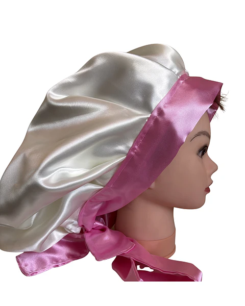 Gorro con lazo L/XL champaña/rosado