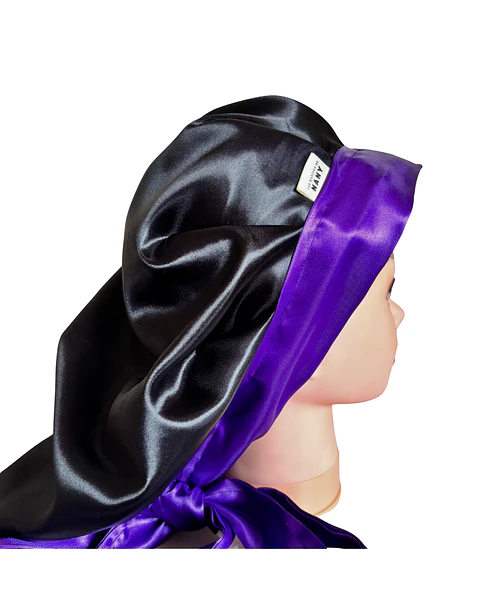 Gorro con lazo L/XL negro/morado