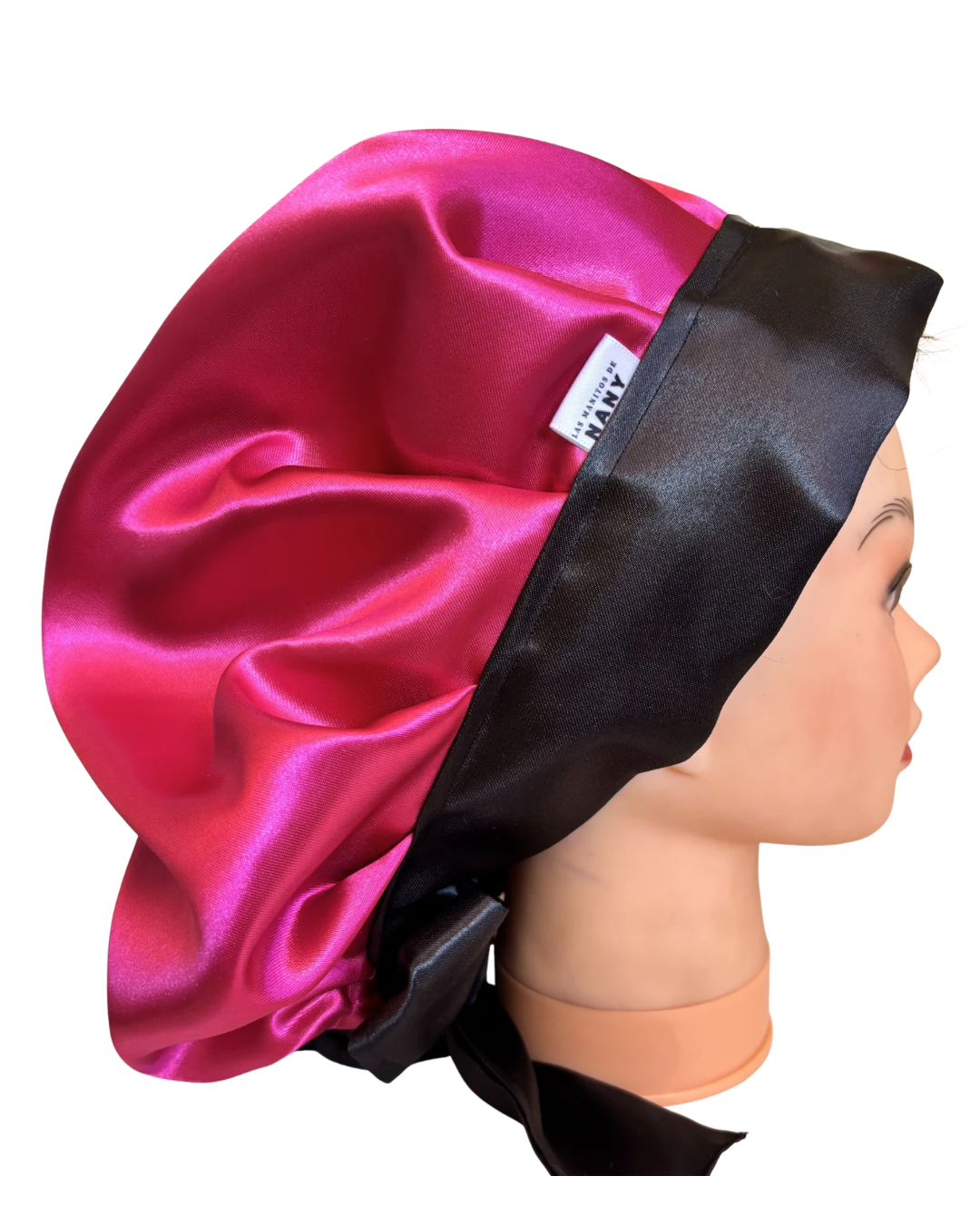 Gorro con lazo S/M fucsia/negro 1