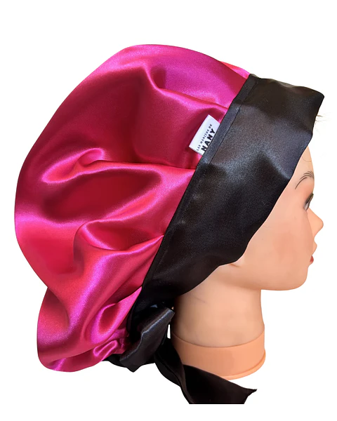 Gorro con lazo S/M fucsia/negro