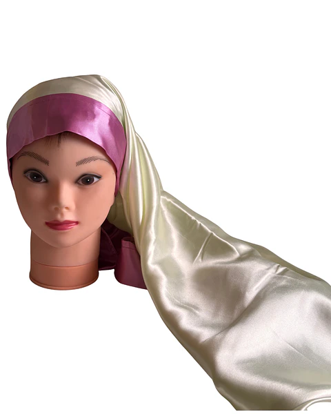 Gorro largo s/m champaña/rosa